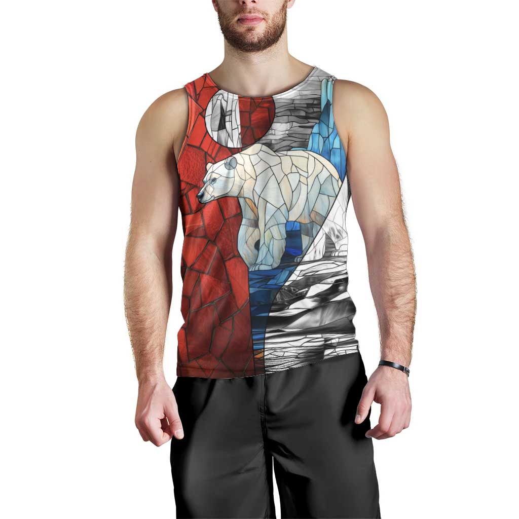 Kalaallit Nunaat Pride Men Tank Top Polar Bear Spirit in Stained Glass Style