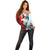 Kalaallit Nunaat Pride Off Shoulder Sweater Polar Bear Spirit in Stained Glass Style