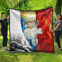 Kalaallit Nunaat Pride Quilt Polar Bear Spirit in Stained Glass Style