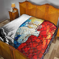 Kalaallit Nunaat Pride Quilt Polar Bear Spirit in Stained Glass Style