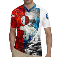 Kalaallit Nunaat Pride Rugby Jersey Polar Bear Spirit in Stained Glass Style