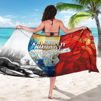 Kalaallit Nunaat Pride Sarong Polar Bear Spirit in Stained Glass Style