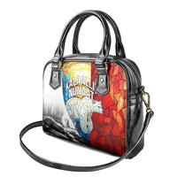 Kalaallit Nunaat Pride Shoulder Handbag Polar Bear Spirit in Stained Glass Style