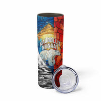 Kalaallit Nunaat Pride Skinny Tumbler Polar Bear Spirit in Stained Glass Style