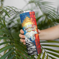 Kalaallit Nunaat Pride Skinny Tumbler Polar Bear Spirit in Stained Glass Style