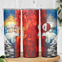 Kalaallit Nunaat Pride Skinny Tumbler Polar Bear Spirit in Stained Glass Style