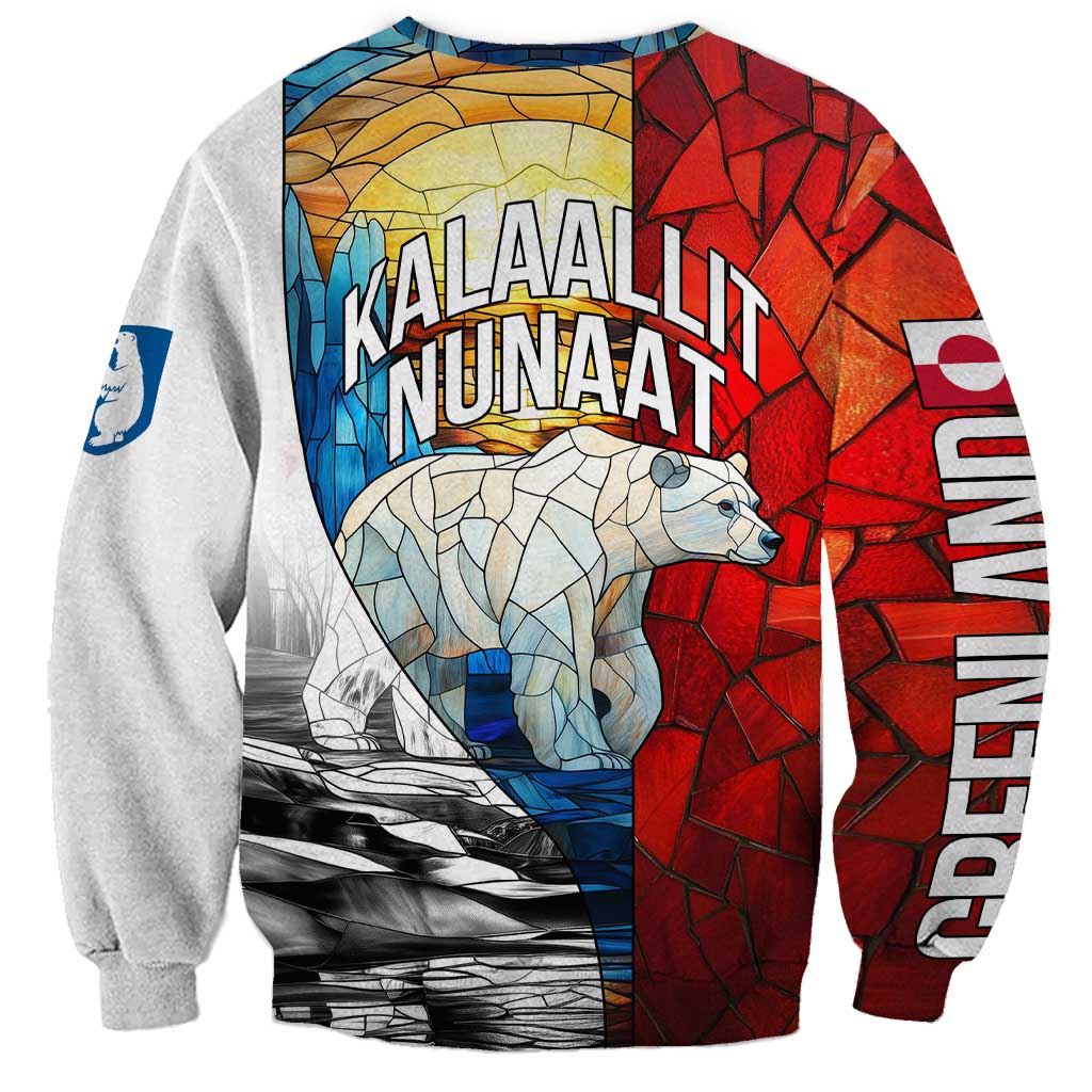 Kalaallit Nunaat Pride Sweatshirt Polar Bear Spirit in Stained Glass Style