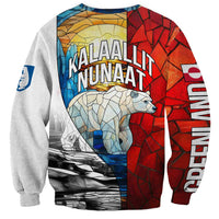 Kalaallit Nunaat Pride Sweatshirt Polar Bear Spirit in Stained Glass Style