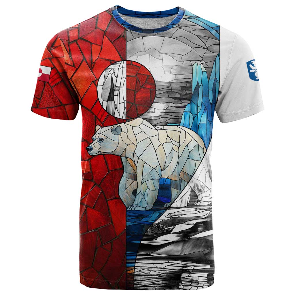Kalaallit Nunaat Pride T Shirt Polar Bear Spirit in Stained Glass Style