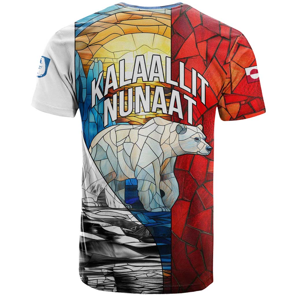 Kalaallit Nunaat Pride T Shirt Polar Bear Spirit in Stained Glass Style