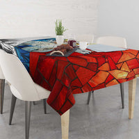 Kalaallit Nunaat Pride Tablecloth Polar Bear Spirit in Stained Glass Style