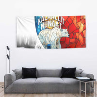 Kalaallit Nunaat Pride Tapestry Polar Bear Spirit in Stained Glass Style