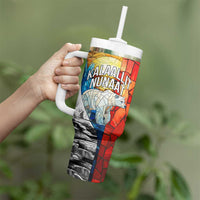 Kalaallit Nunaat Pride Tumbler With Handle Polar Bear Spirit in Stained Glass Style