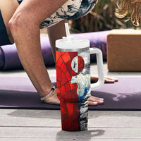Kalaallit Nunaat Pride Tumbler With Handle Polar Bear Spirit in Stained Glass Style