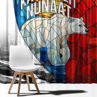 Kalaallit Nunaat Pride Window Curtain Polar Bear Spirit in Stained Glass Style