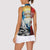 Kalaallit Nunaat Pride Women Sleeveless Polo Shirt Polar Bear Spirit in Stained Glass Style