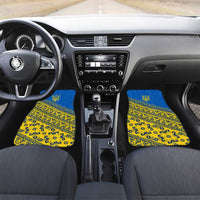 Ukraine Heritage Pride – Vyshyvanka Pattern Car Mats with National Symbol in Blue & Yellow