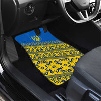 Ukraine Heritage Pride – Vyshyvanka Pattern Car Mats with National Symbol in Blue & Yellow