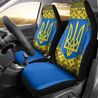 Ukraine Heritage Pride – Vyshyvanka Pattern Car Seat Cover with National Symbol in Blue & Yellow