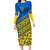 Ukraine Heritage Pride – Vyshyvanka Pattern Family Matching Long Sleeve Bodycon Dress and Hawaiian Shirt with National Symbol in Blue & Yellow