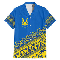 Ukraine Heritage Pride – Vyshyvanka Pattern Family Matching Mermaid Dress and Hawaiian Shirt with National Symbol in Blue & Yellow