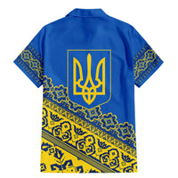 Ukraine Heritage Pride – Vyshyvanka Pattern Family Matching Mermaid Dress and Hawaiian Shirt with National Symbol in Blue & Yellow