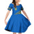 Ukraine Heritage Pride – Vyshyvanka Pattern Family Matching Off Shoulder Short Dress and Hawaiian Shirt with National Symbol in Blue & Yellow