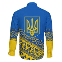 Ukraine Heritage Pride – Vyshyvanka Pattern Family Matching Tank Maxi Dress and Hawaiian Shirt with National Symbol in Blue & Yellow