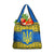 Ukraine Heritage Pride – Vyshyvanka Pattern Grocery Bag with National Symbol in Blue & Yellow