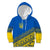 Ukraine Heritage Pride – Vyshyvanka Pattern Kid Hoodie with National Symbol in Blue & Yellow
