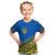 Ukraine Heritage Pride – Vyshyvanka Pattern Kid T Shirt with National Symbol in Blue & Yellow