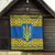 Ukraine Heritage Pride – Vyshyvanka Pattern Quilt with National Symbol in Blue & Yellow