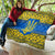 Ukraine Heritage Pride – Vyshyvanka Pattern Quilt with National Symbol in Blue & Yellow