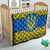 Ukraine Heritage Pride – Vyshyvanka Pattern Quilt with National Symbol in Blue & Yellow