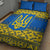Ukraine Heritage Pride – Vyshyvanka Pattern Quilt Bed Set with National Symbol in Blue & Yellow