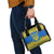 Ukraine Heritage Pride – Vyshyvanka Pattern Shoulder Handbag with National Symbol in Blue & Yellow