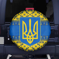 Ukraine Heritage Pride – Vyshyvanka Pattern Spare Tire Cover with National Symbol in Blue & Yellow