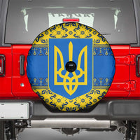 Ukraine Heritage Pride – Vyshyvanka Pattern Spare Tire Cover with National Symbol in Blue & Yellow