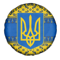 Ukraine Heritage Pride – Vyshyvanka Pattern Spare Tire Cover with National Symbol in Blue & Yellow