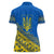Ukraine Heritage Pride – Vyshyvanka Pattern Women Polo Shirt with National Symbol in Blue & Yellow