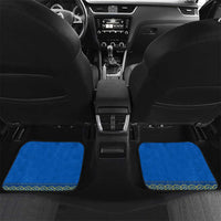 Ukrainian Flag Colors Car Mats with Trident Crest and Traditional Folk Pattern
