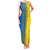Ukrainian Flag Colors Family Matching Tank Maxi Dress and Hawaiian Shirt with Trident Crest and Traditional Folk Pattern