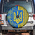 Ukrainian Flag Colors Spare Tire Cover with Trident Crest and Traditional Folk Pattern