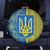 Ukrainian Flag Colors Spare Tire Cover with Trident Crest and Traditional Folk Pattern
