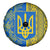 Ukrainian Flag Colors Spare Tire Cover with Trident Crest and Traditional Folk Pattern
