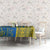 Ukrainian Flag Colors Tablecloth with Trident Crest and Traditional Folk Pattern