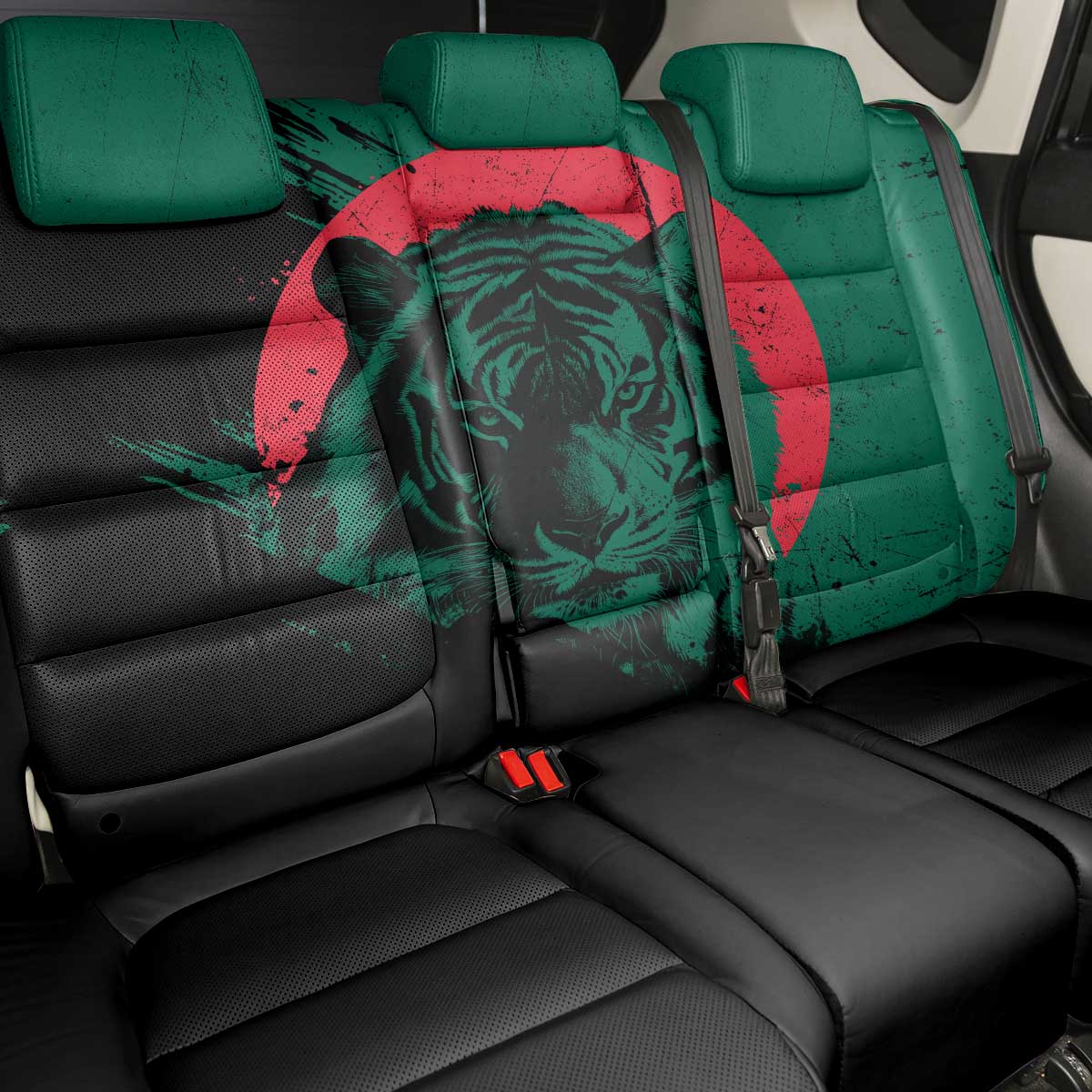 Bangladesh Bengal Tiger Back Car Seat Cover with National Flag and Emblem Design