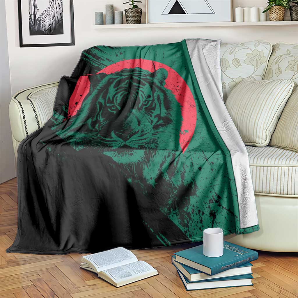 Bangladesh Bengal Tiger Blanket with National Flag and Emblem Design