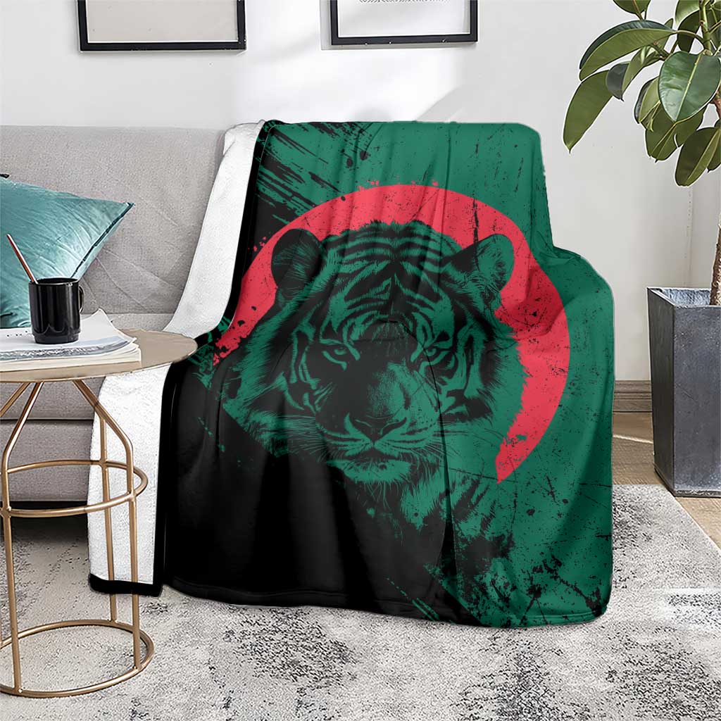 Bangladesh Bengal Tiger Blanket with National Flag and Emblem Design