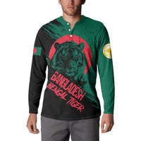 Bangladesh Bengal Tiger Button Sweatshirt with National Flag and Emblem Design